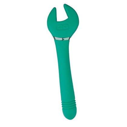 Зеленый двусторонний вибратор key control massager wand в форме гаечного ключа