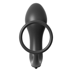 Анальная пробка с вибрацией с эрекционным кольцом ass-gasm cockring vibrating plug