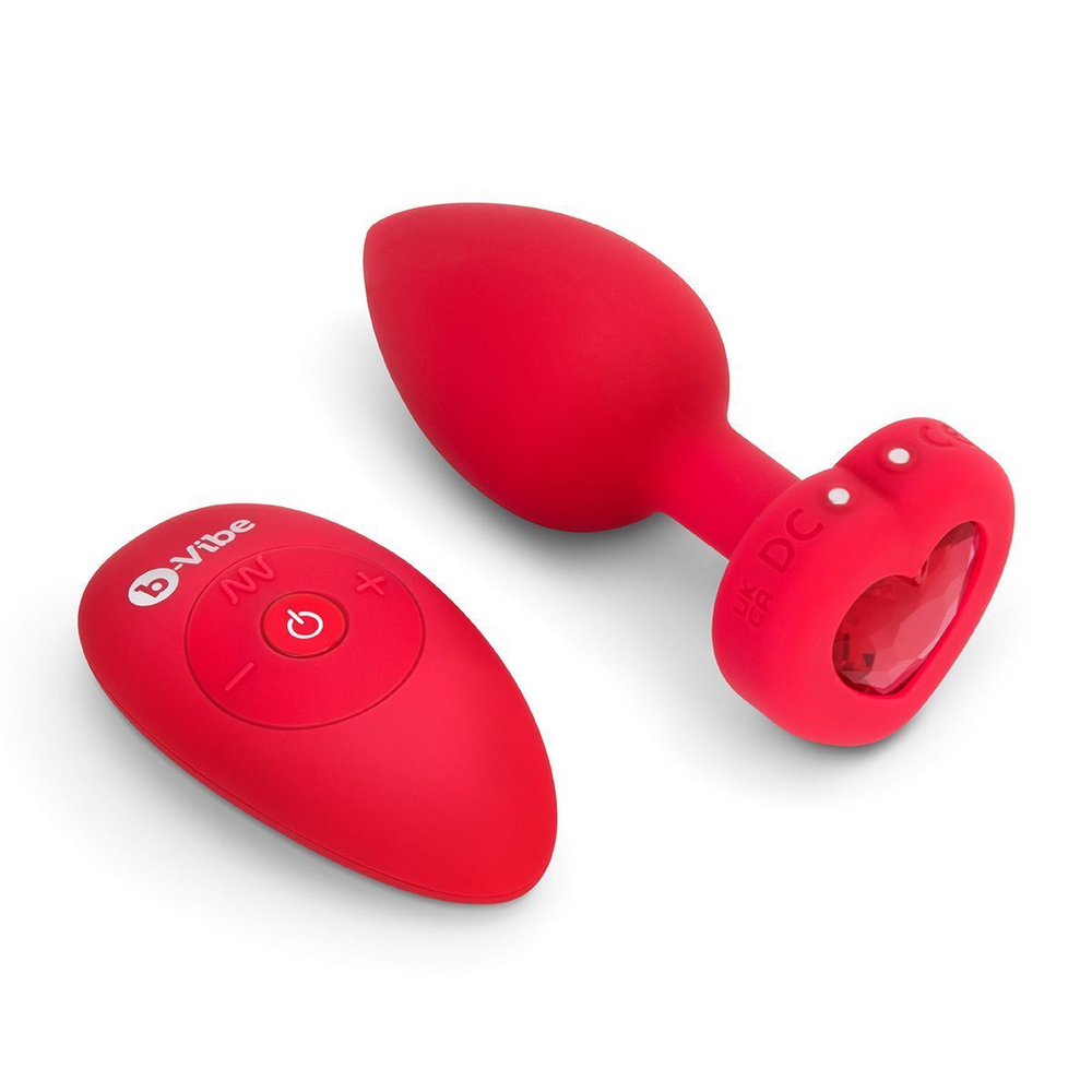 Анальный плаг с кристаллом-сердцем Vibrating Heart Shape Jewel Plug