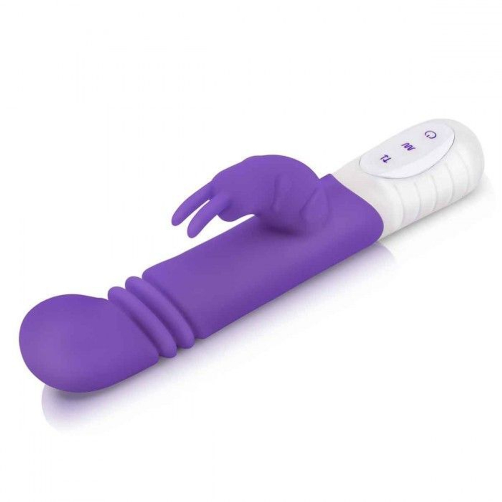 Фиолетовый массажер для g-точки slim shaft thrusting g-spot rabbit - 23 см.