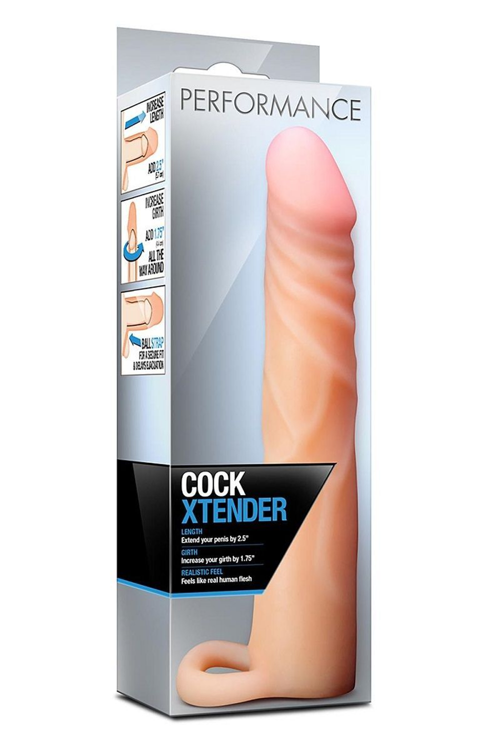 Телесная насадка на пенис cock xtender - 17,7 см.