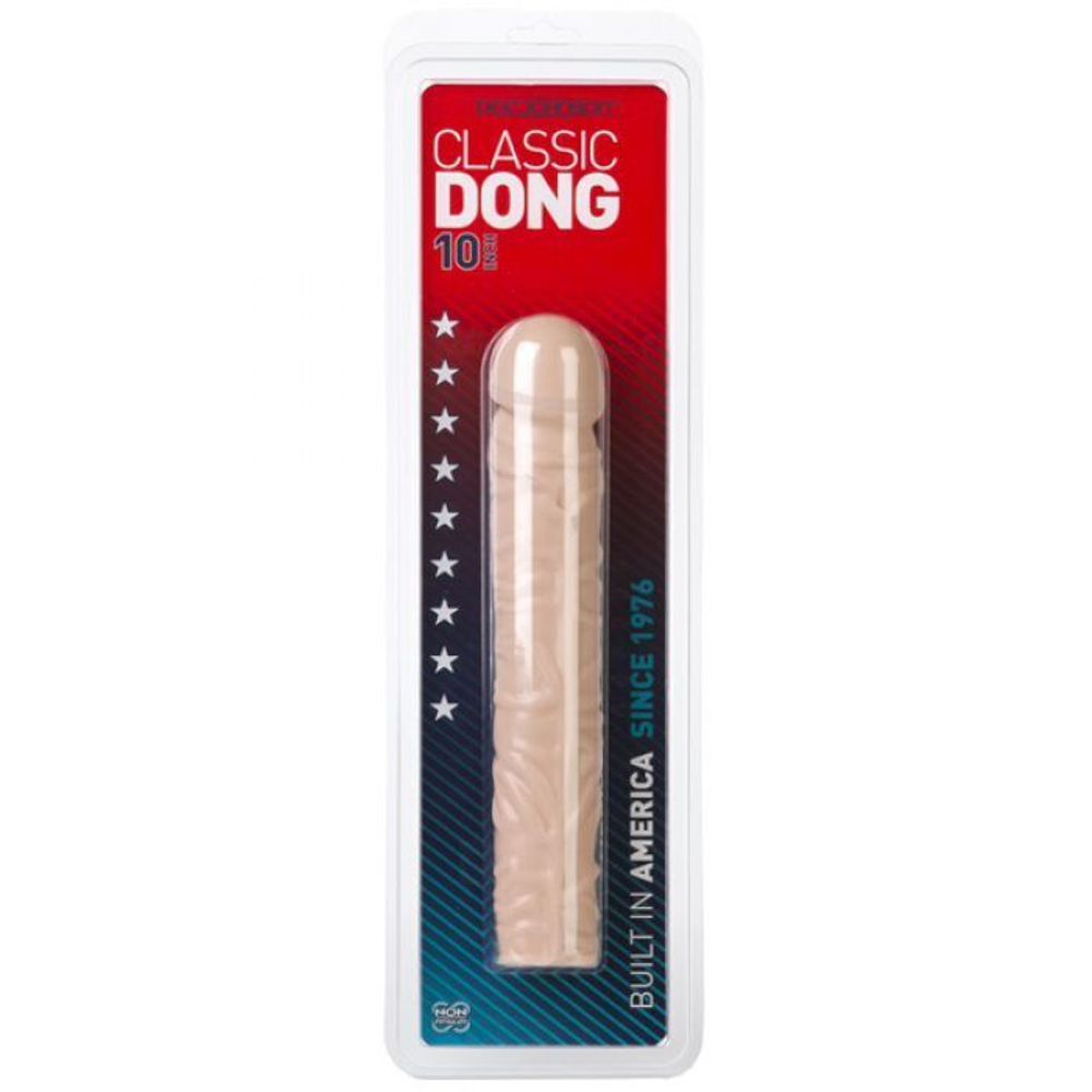 Телесный реалистичный фаллоимитатор с богатым рельефом поверхности Classic Dong - 24,5 см.