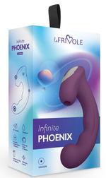 Фиолетовый вибратор phoenix с вакуумной стимуляцией клитора - 18 см.