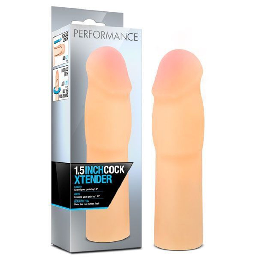 Телесная насадка-удлинитель на пенис performance 1.5inch cock xtender - 16 см.
