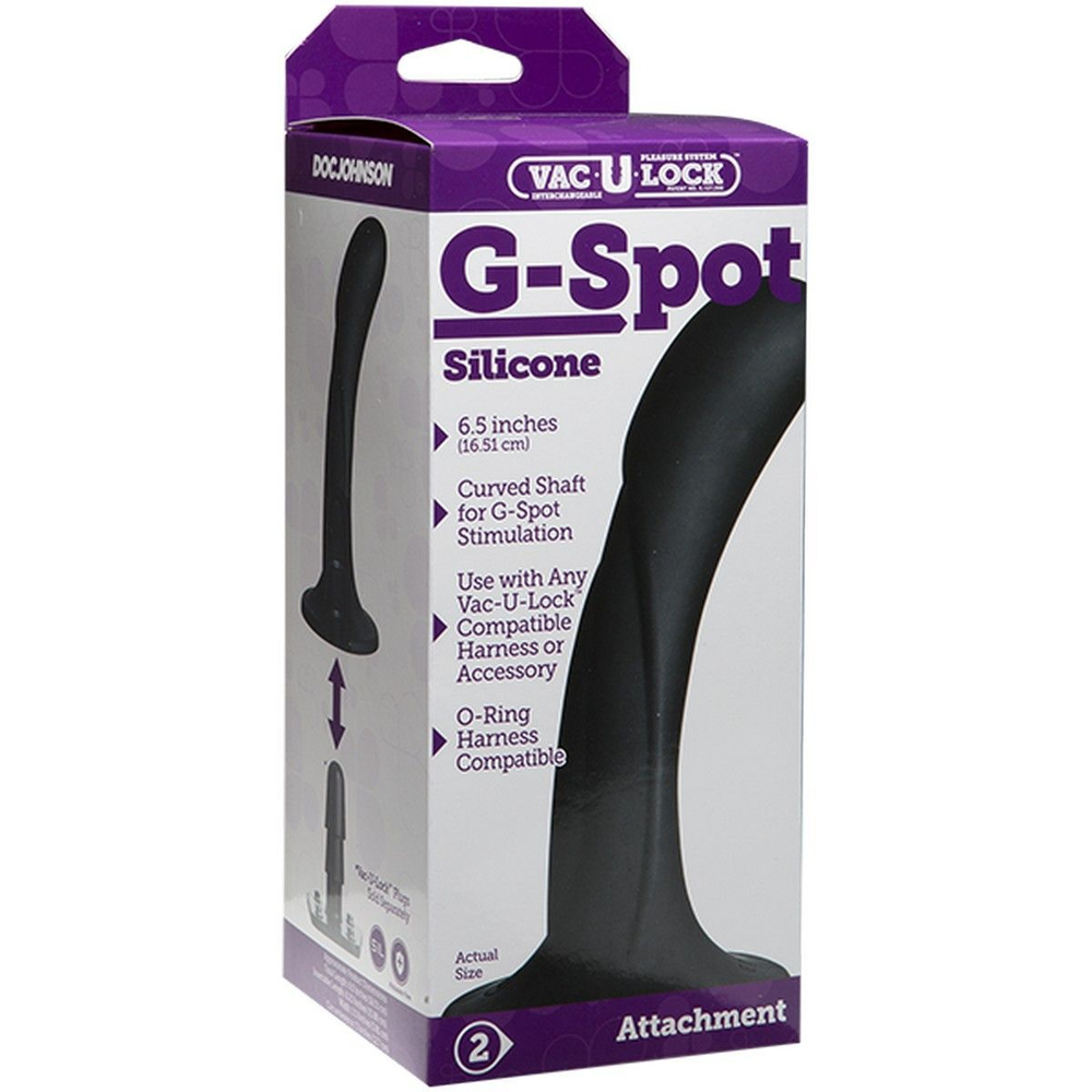 Черная изогнутая насадка vac-u-lock g-spot - 16,5 см.