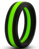 Черно-зеленое эрекционное кольцо silicone go pro cock ring