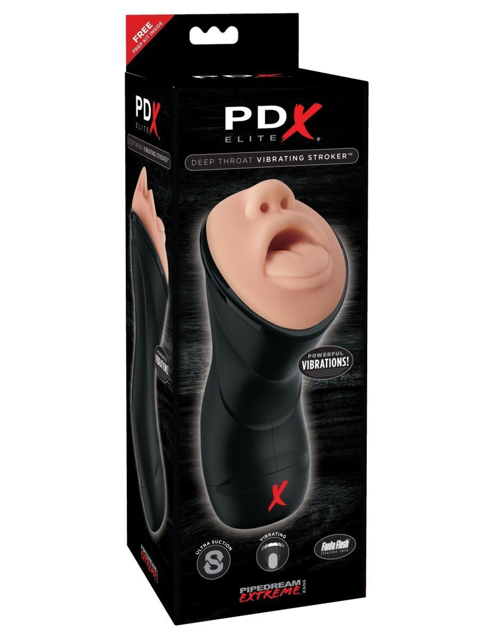 Мастурбатор-ротик deep throat vibrating stroker