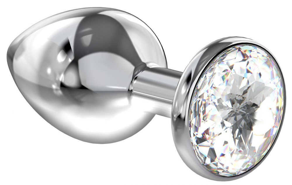 Металическая анальная пробка diamond sparkle с кристаллом