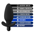 Черная анальная вибропробка silicone saddle plug - 12,1 см.