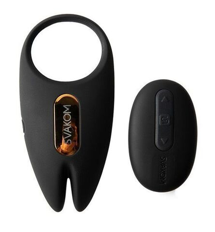 Черное эрекционное кольцо с вибрацией и пультом ду winni 2