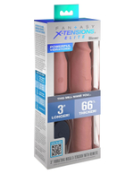 Телесная вибронасадка на член 3  vibrating mega x-tension with remote - 22,9 см.