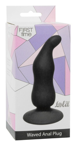Анальная пробка Waved Anal Plug Black - 11 см.