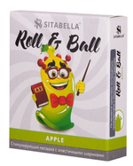 Стимулирующий презерватив-насадка roll & ball с ароматом яблока