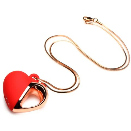 Красное ожерелье с подвеской-вибратором 10x vibrating silicone heart necklace