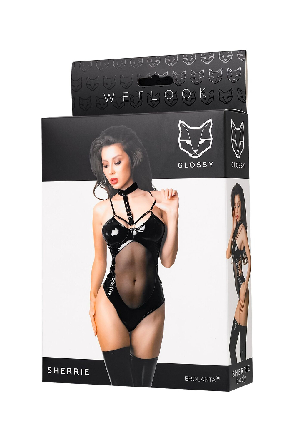 Боди glossy sherrie из wetlook-материала