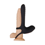 Черная насадка-эректор с пультом ду vibrating girth enhancer