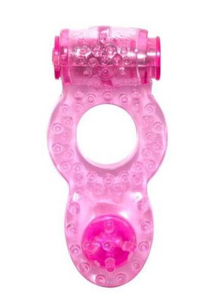 Розовое эрекционное кольцо с вибрацией rings ringer
