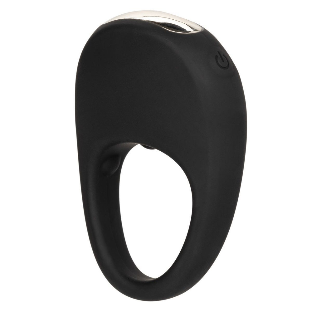 Черное эрекционное виброкольцо silicone rechargeable pleasure ring
