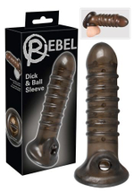 Насадка на пенис rebel smoke с рёбрышками и отверстием под мошонку