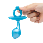 Голубая анальная пробка для массажа простаты bulb silicone prostate plug - 10,7 см.