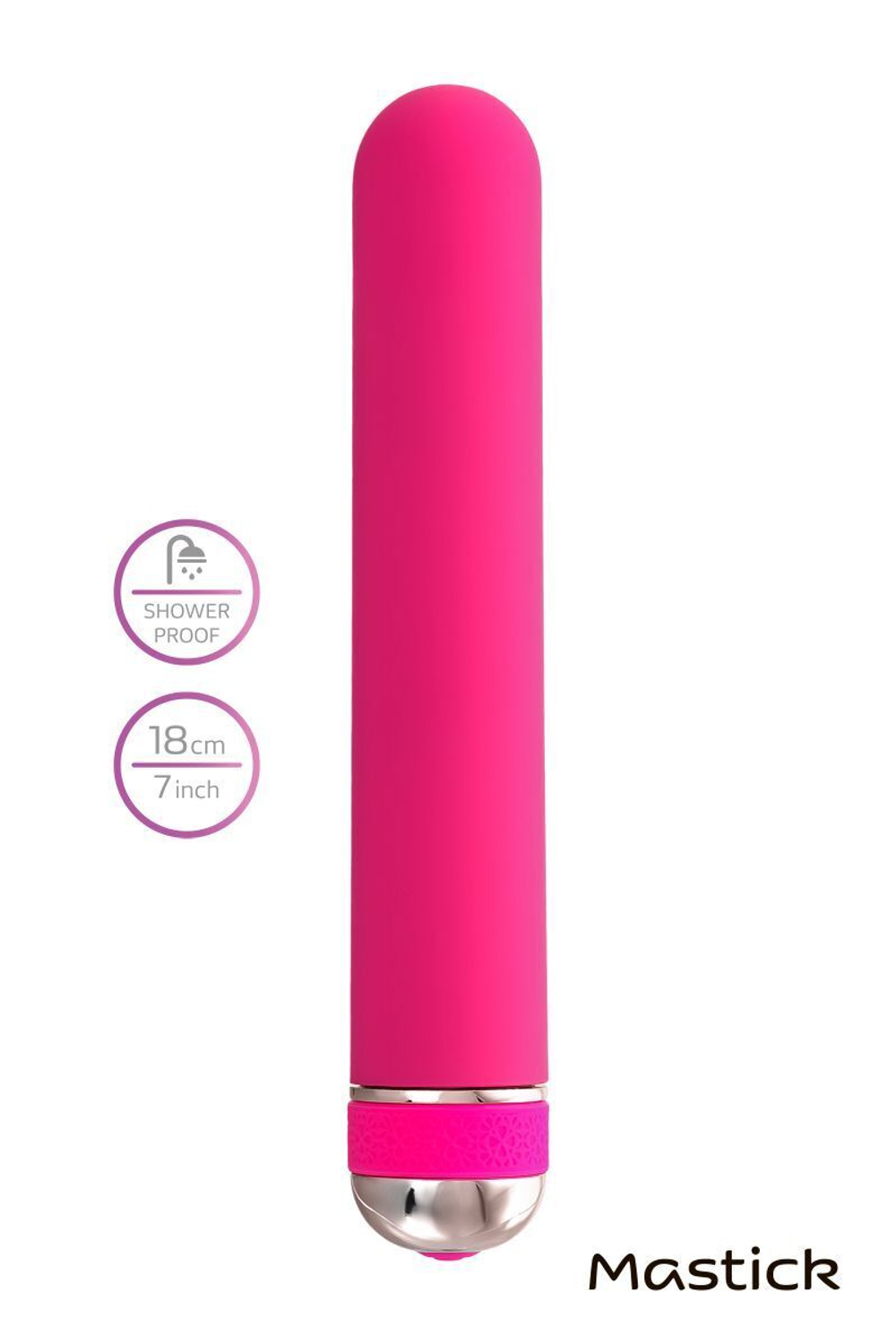 Розовый нереалистичный вибратор Mastick