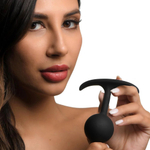 Черная анальная пробка с утяжелением premium silicone  weighted round plug