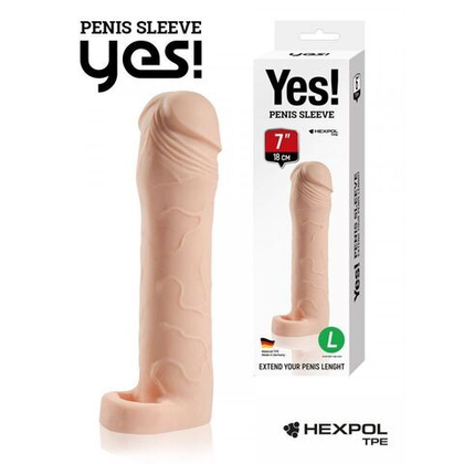 Телесная насадка-удлинитель со вставкой l-размера - 18 см.