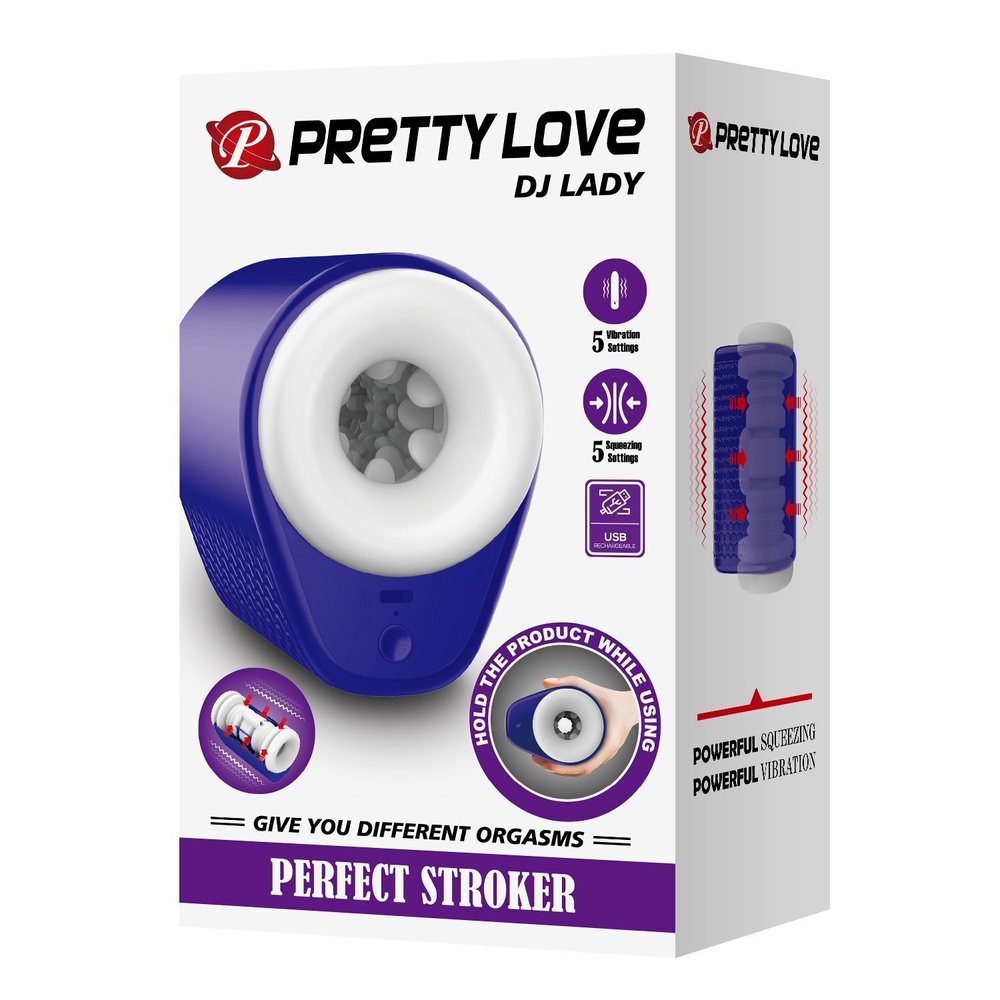 Реалистичный мягкий мастурбатор в синем цвете DJ Lady