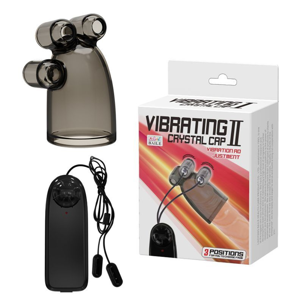 Интригующая вибронасадка для удовольствия Vibrating Crystal Cap II
