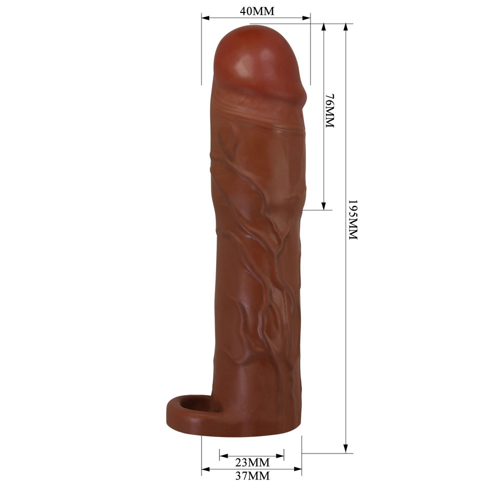 Коричневая насадка на пенис gerd - 19,5 см.