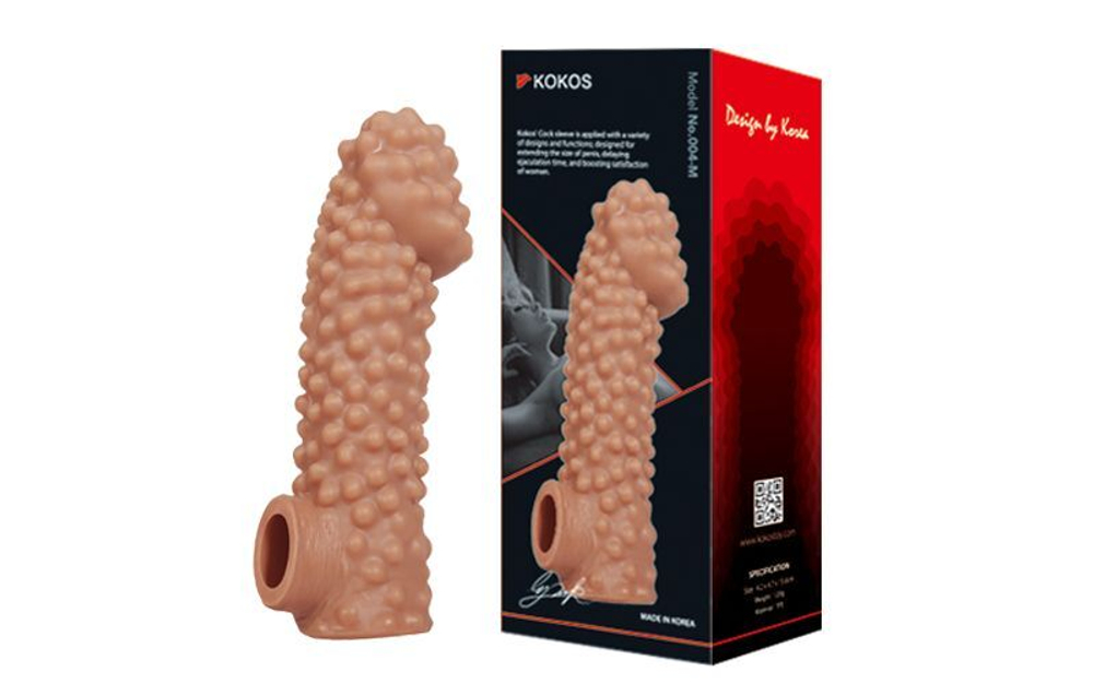 Насадка на фаллос с бугорками cock sleeve 004 size l - 17,6 см.