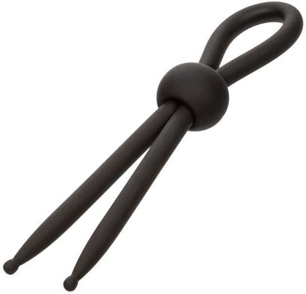 Черное эрекционное лассо на пенис liquid silicone lasso