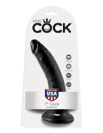 Чёрный фаллоимитатор с присоской 7  Cock - 17,8 см.