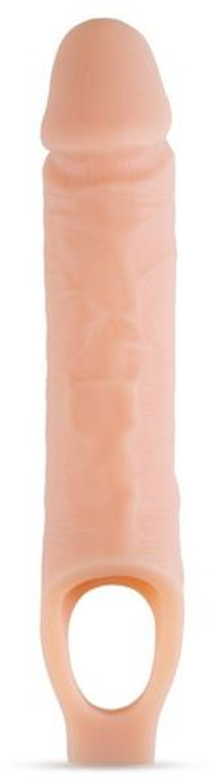 Телесный реалистичный фаллоудлинитель 10 inch silicone cock sheath penis extender - 25,4 см.