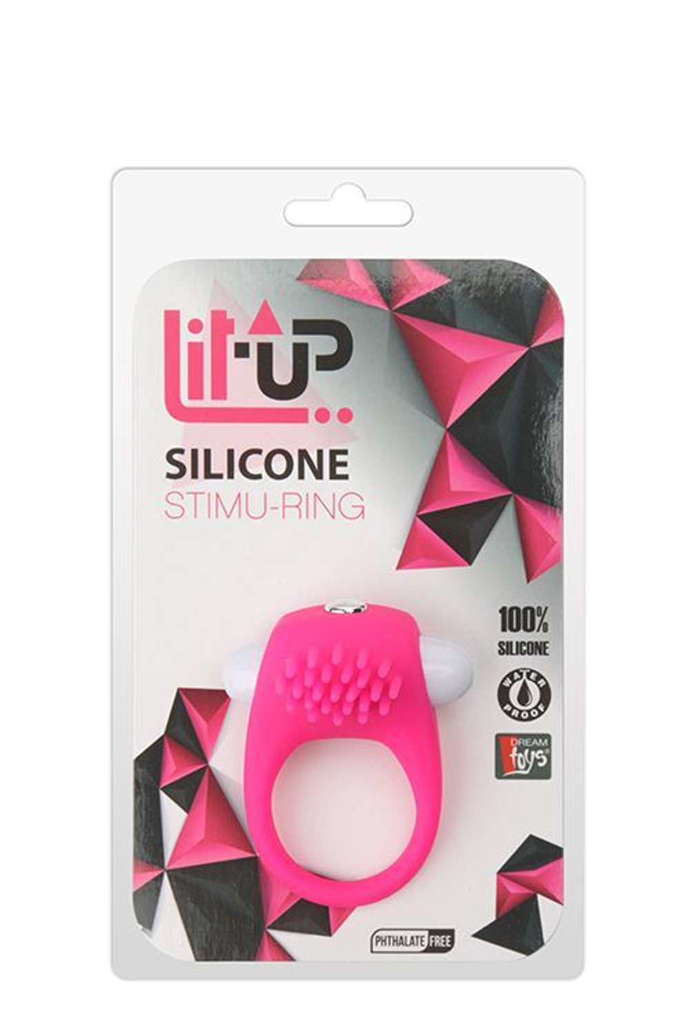 Розовое эрекционное кольцо с щеточкой lit-up silicone stimu ring 5