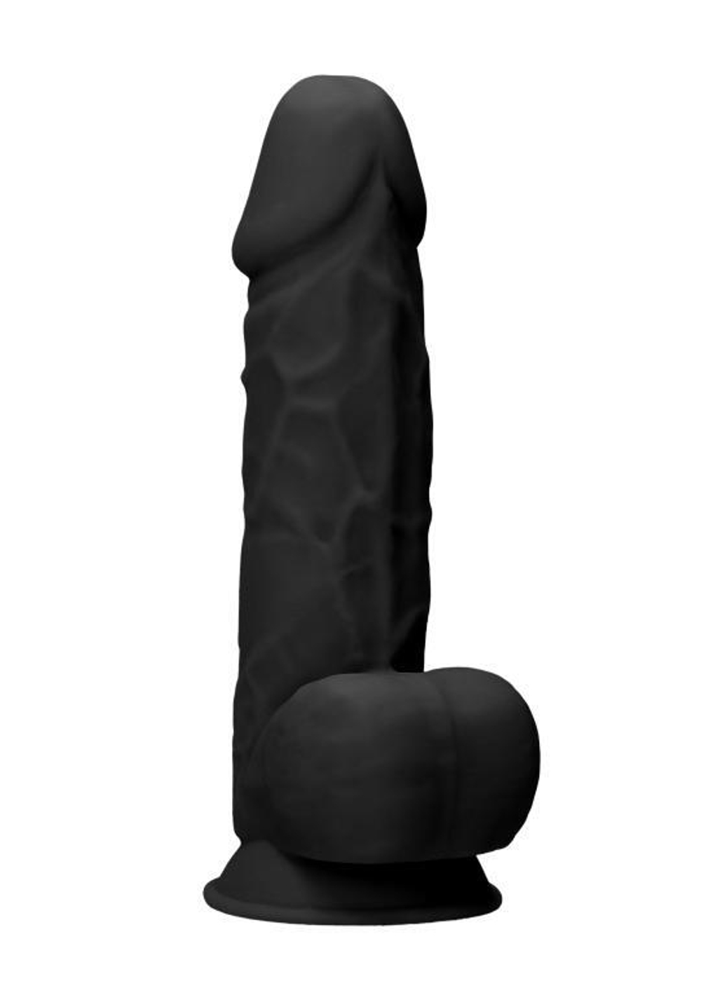 Черный фаллоимитатор realistic cock with scrotum