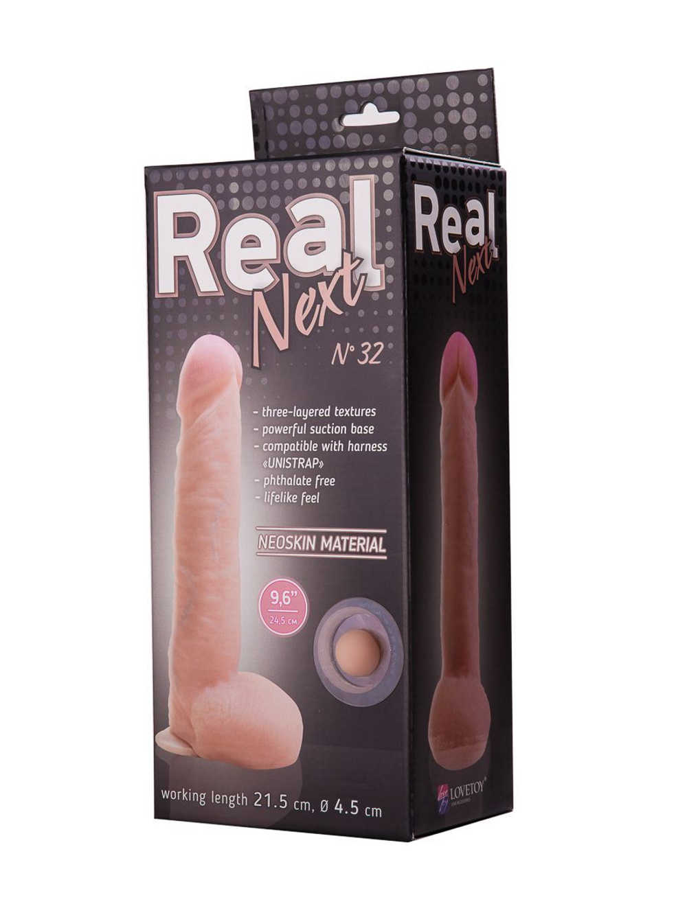 Большой фаллоимитатор из неоскин на присоске real next №32 - 25,5 см.