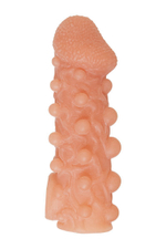 Телесная закрытая насадка с шариками cock sleeve 010 size s - 13,8 см.