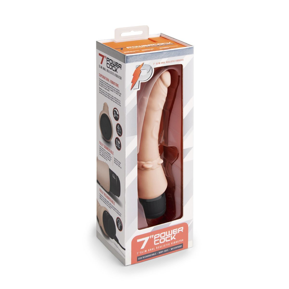 Анальный вибратор 7  Slim Anal Realistic Vibrator - 20 см.