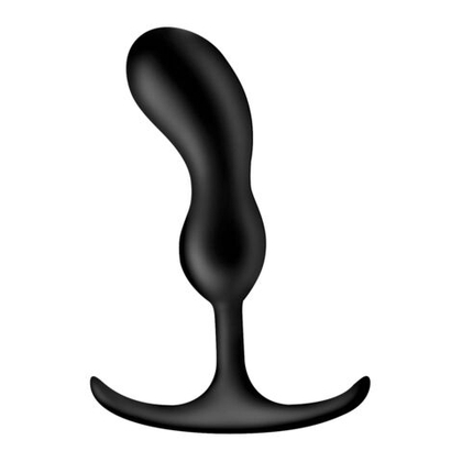 Черный массажер простаты с утяжелителями premium silicone weighted prostate plug