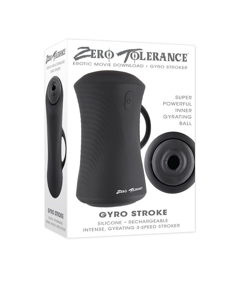 Черный вибромастурбатор с гироскопом Gyro Stroke