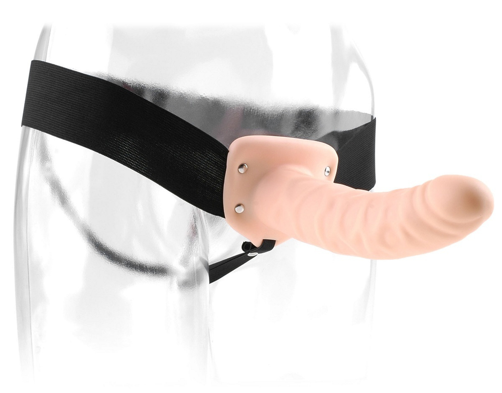 Полый страпон 8  hollow strap-on телесного цвета - 19 см.
